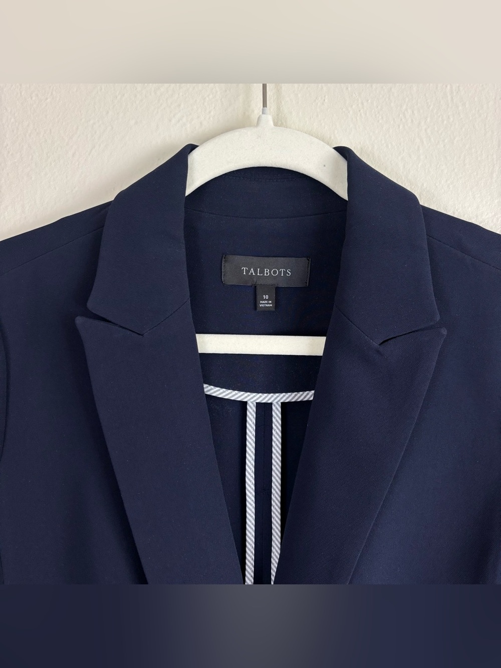Talbots Blazer Women’s Size 10 Easy Travel One Button In Navy Classic - Picture 3 of 7
